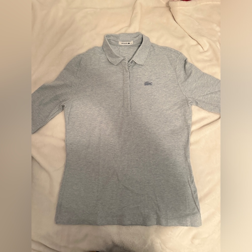 Lacoste 1/4 sleeve |size petite 46| blue grey